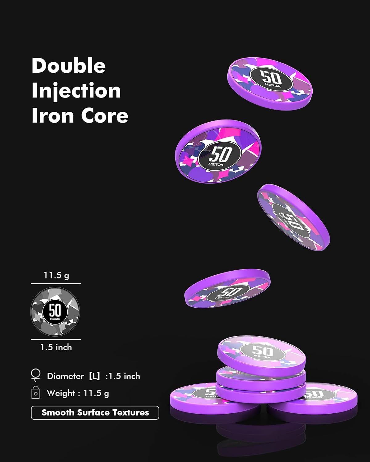 300PCS Professional Poker Chips Set with Denominations