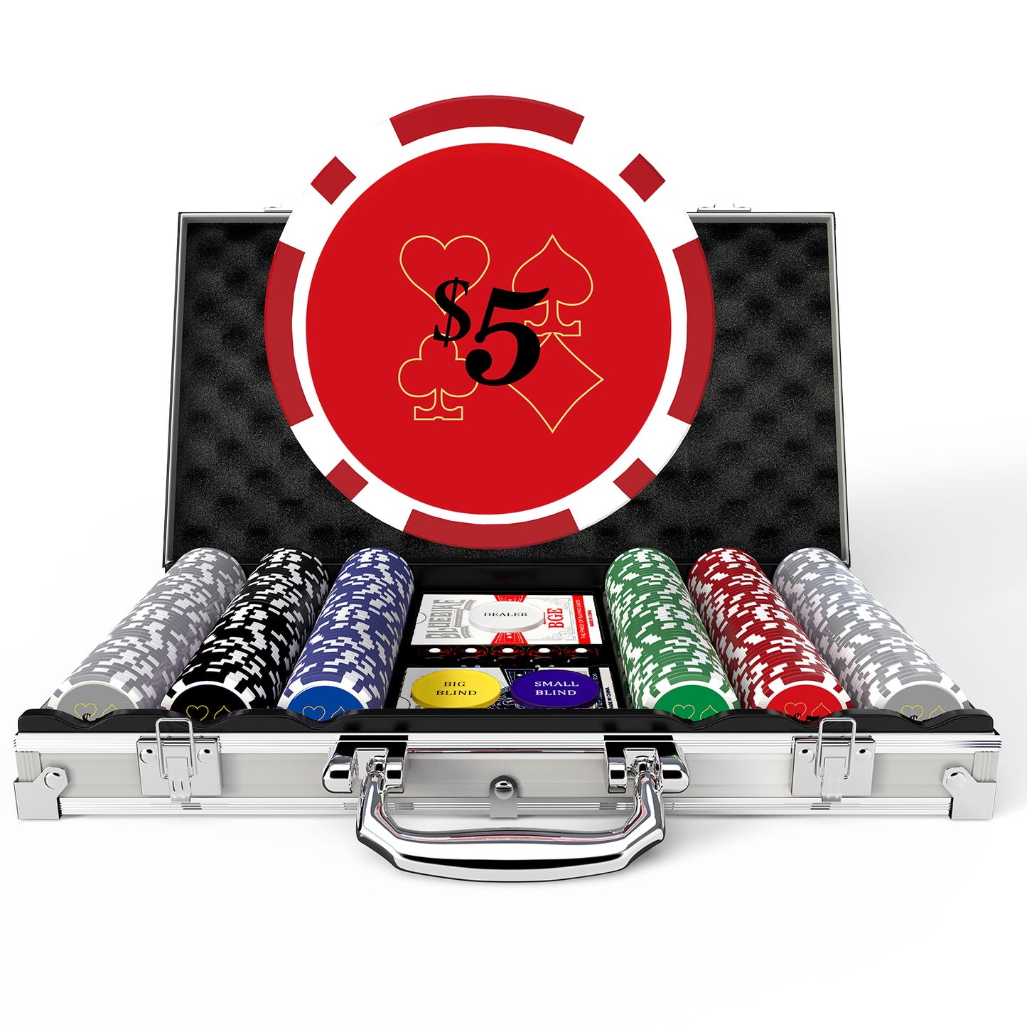 300-Piece Touch Poker Chips Set with Denominations