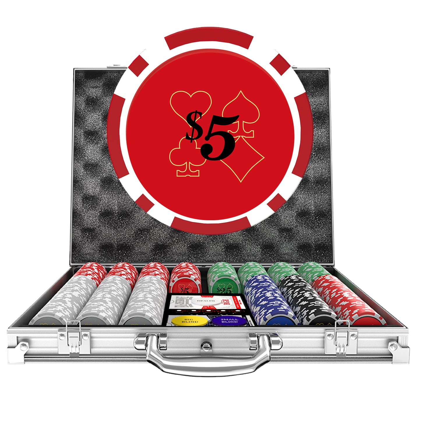 500-Piece Touch Poker Chips Set with Denominations