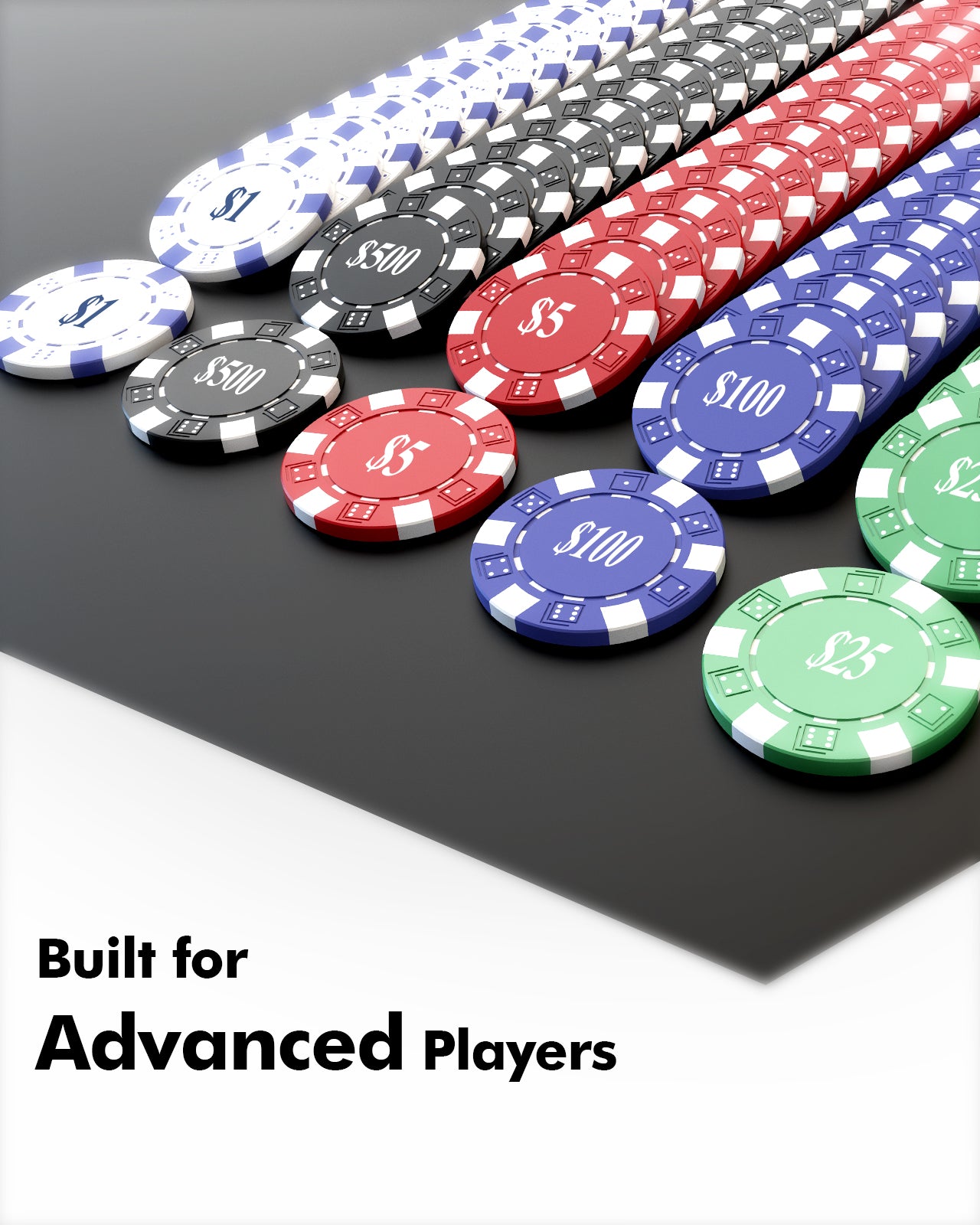 600PCS Classic Poker Chips Set with Denominations