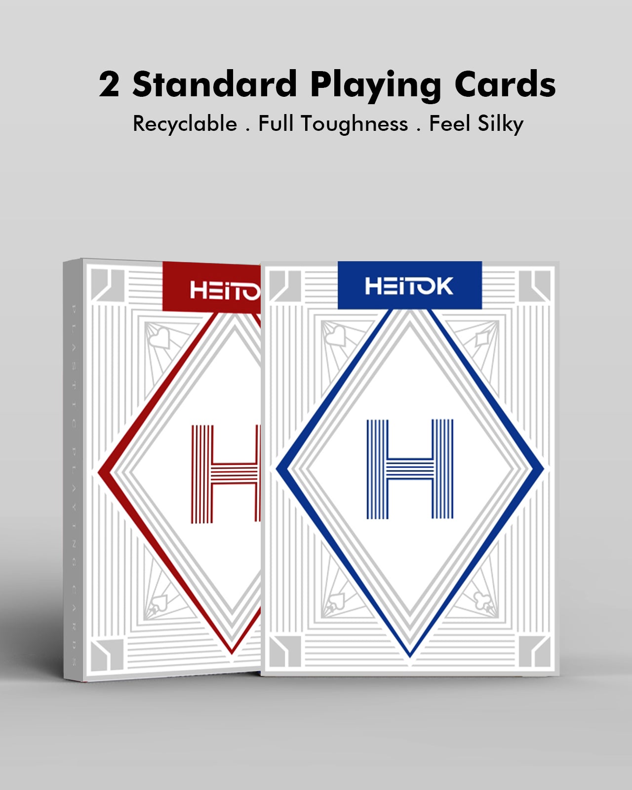 HEITOK Poker Chips with Denominations, 300-pcs 11.5g Weighted Numbered Casino Chips Set, 5 Dice, 2 Decks with Compact Aluminum Case for Texas Hold'em, Blackjack, Age 8 and Plus