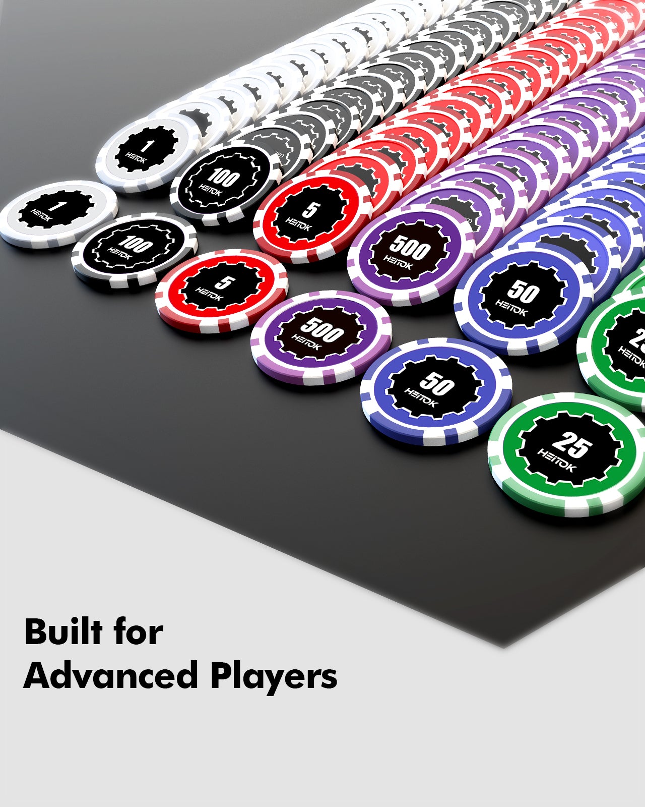 500PCS Touch Poker Chips Set with Denominations