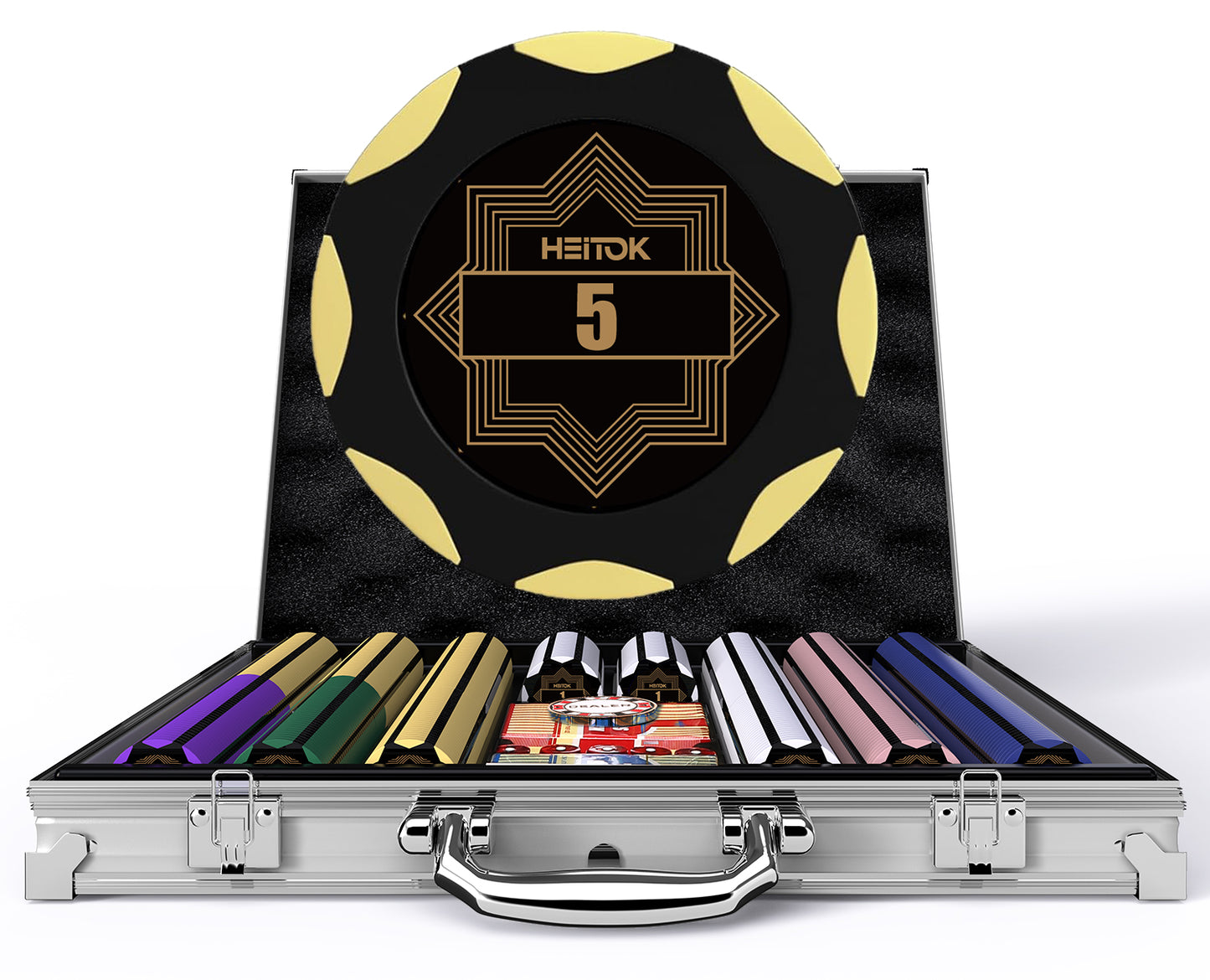 500PCS Clay Poker Chips Set With Denominations