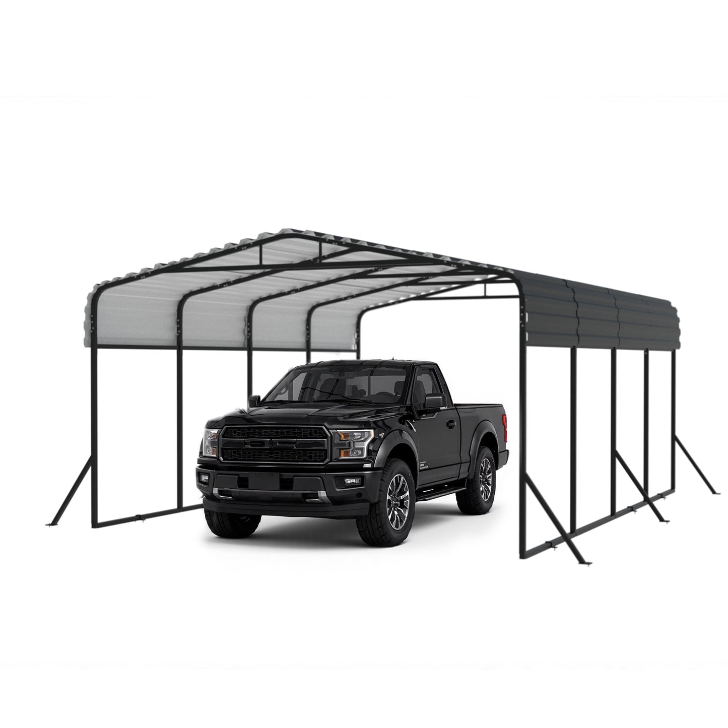 TerraNest Heavy Duty Metal Carport, 12' x 20' Outdoor Carport with Galvanized Steel Frame & Roof, Car Tent Garage Shade, Pre-Drilled Parts, Multi-Use Car Shelter for Pickup, Boat, Car & Tractors