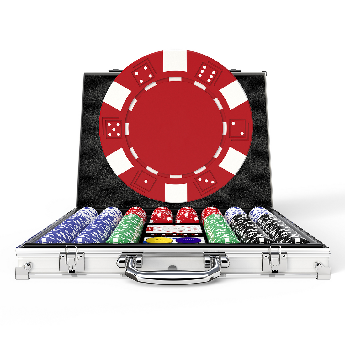 HEITOK - 500PCS Non-Numbered Poker Chips Set Classic Poker Chips