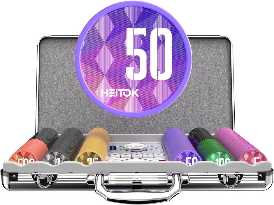 HEITOK - 300PCS Numbered Poker Chips Set (Aura Series) Touch Chips Set