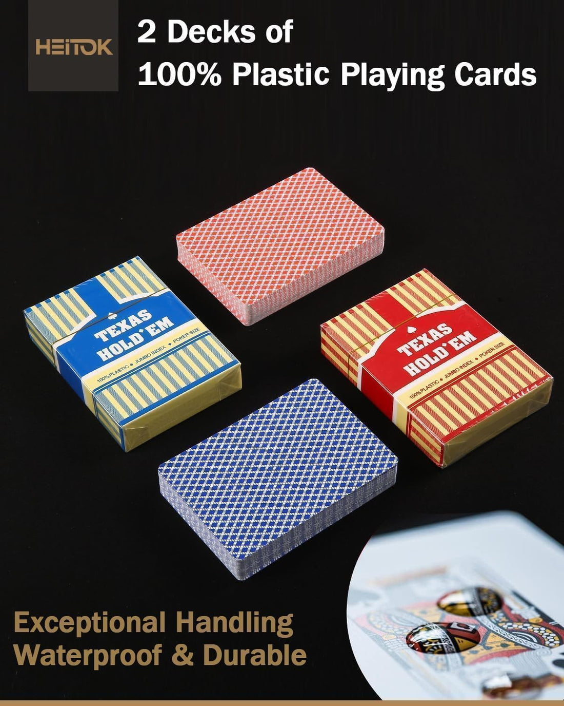 HEITOK - 500PCS Non-Numbered Clay Poker Chips Set (Deco Heritage) Clay Poker Chips Set