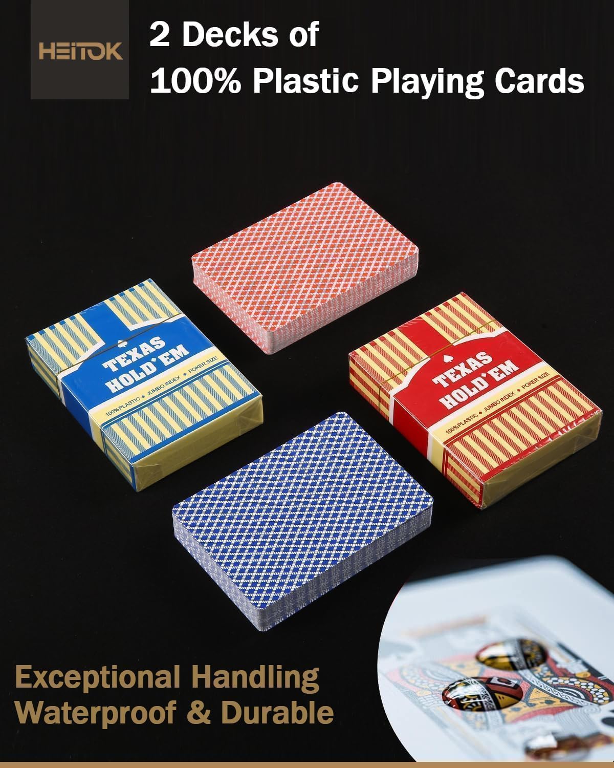 HEITOK - 500PCS Non-Numbered Clay Poker Chips Set (Deco Heritage) Clay Poker Chips Set