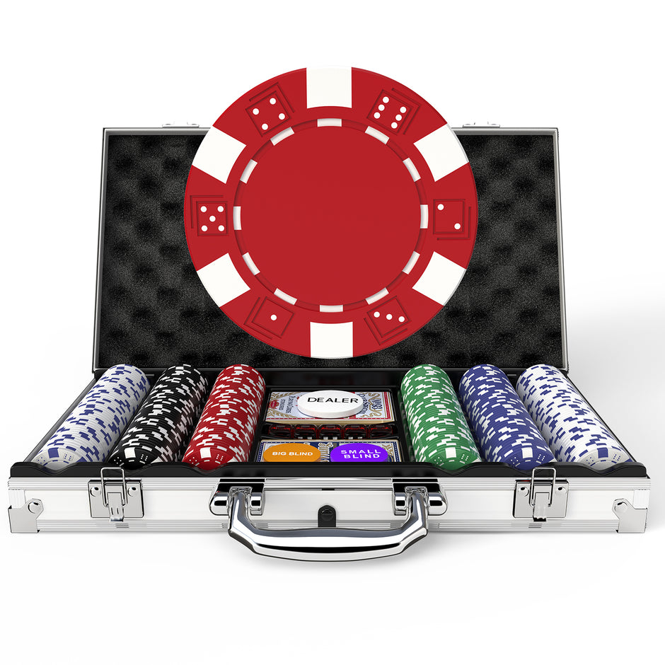 HEITOK - 300PCS Non-Numbered Poker Chips Set Classic Poker Chips
