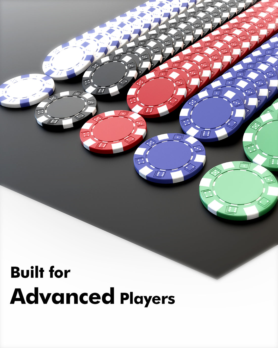 HEITOK - 300PCS Non-Numbered Poker Chips Set Classic Poker Chips