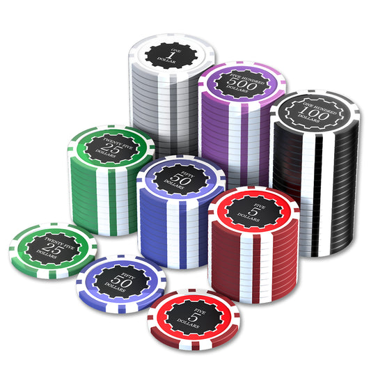 100-Piece Touch Poker Chip Set with Denominations