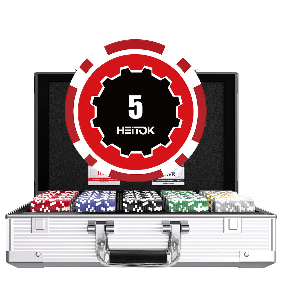 HEITOK - 1000PCS Numbered Poker Chips Set Touch Chips Set