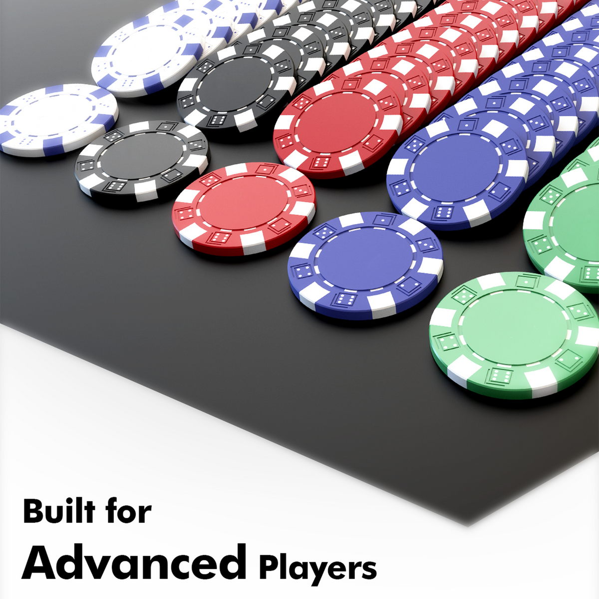 HEITOK - 500PCS Non-Numbered Poker Chips Set Classic Poker Chips