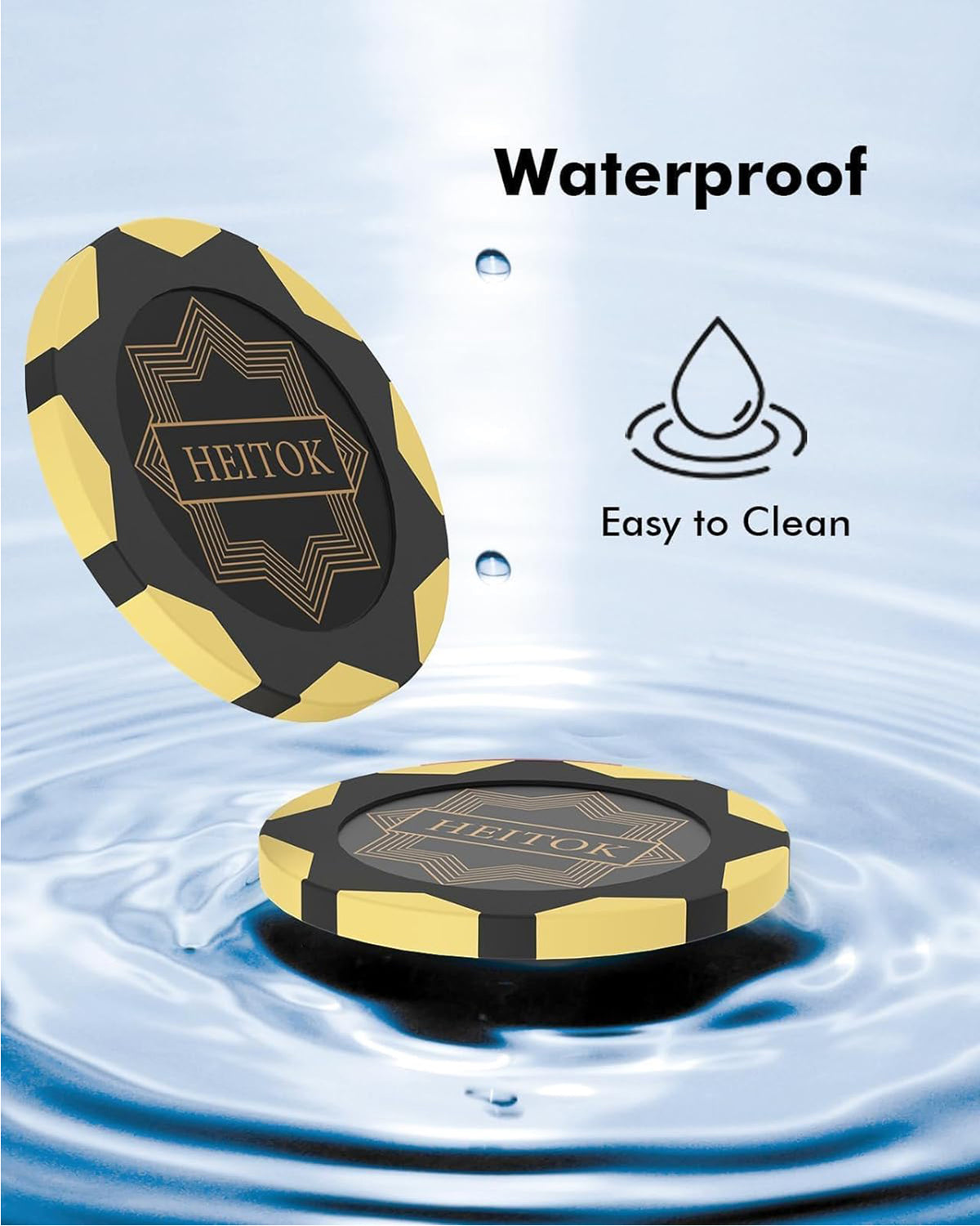 HEITOK - 100PCS Non-Numbered Clay Poker Chips Set (Deco Heritage) Clay Poker Chips Set