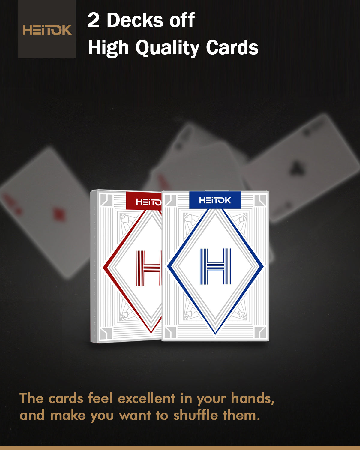 HEITOK Clay Poker Chips Set – 300pcs 14g Casino Grade Poker Chips with Denominations, Aluminum Carrying Case, 2 Decks, 5 Dice, Dealer Buttons – Professional Texas Holdem Kit for Home Game Night