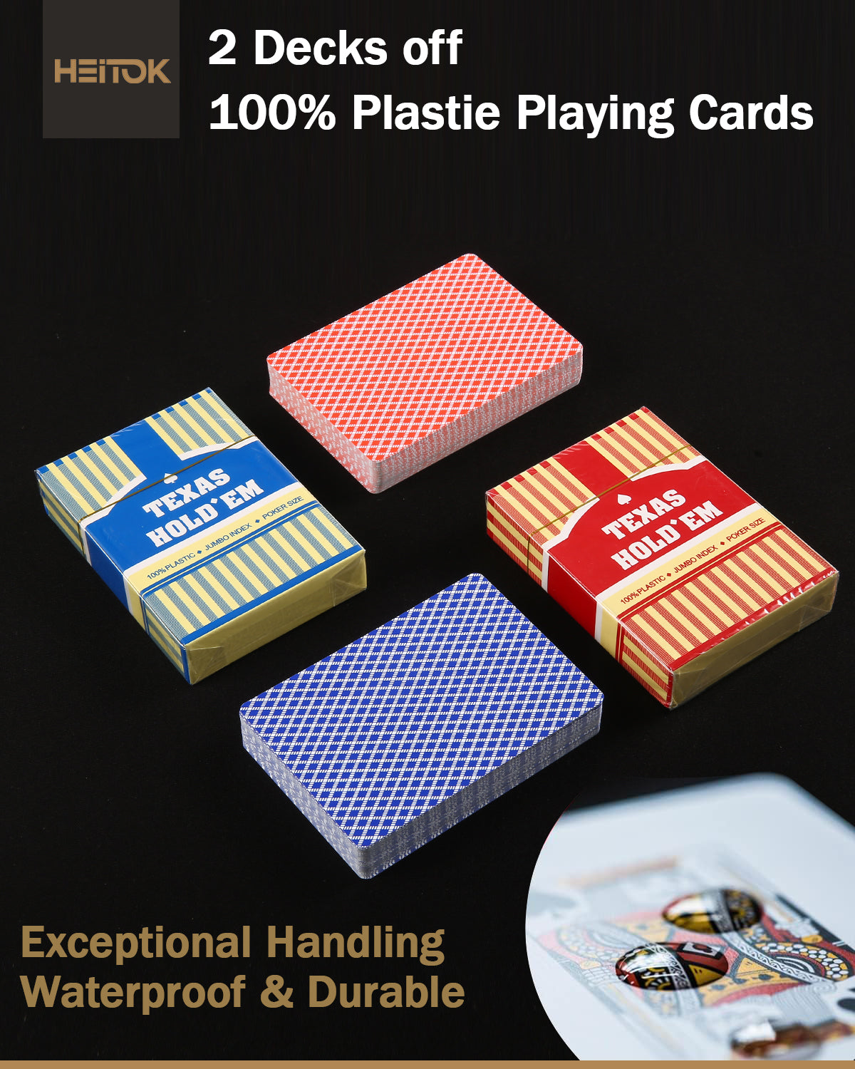 HEITOK - 500PCS Numbered Clay Poker Chips Set (Deco Heritage) Clay Poker Chips Set