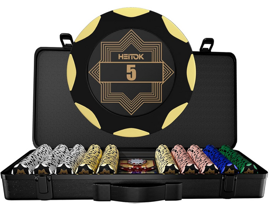 500-Piece Clay Poker Chip Set With Denominations